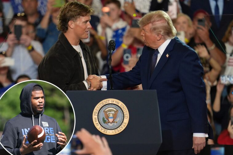 giants-teammate-not-happy-with-jaxson-dart-hyping-up-trump:-‘thought-this-s–t-was-ai’