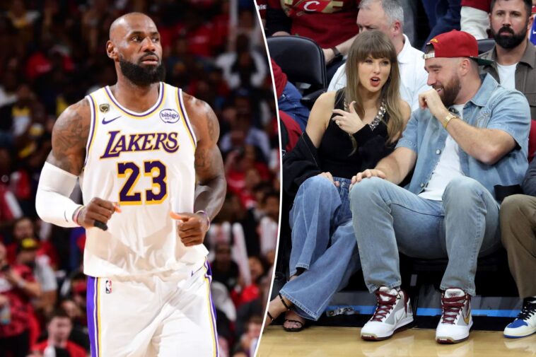 lebron-james-salutes-taylor-swift-and-travis-kelce-as-couple-support-cavaliers-in-game-3-loss-to-knicks