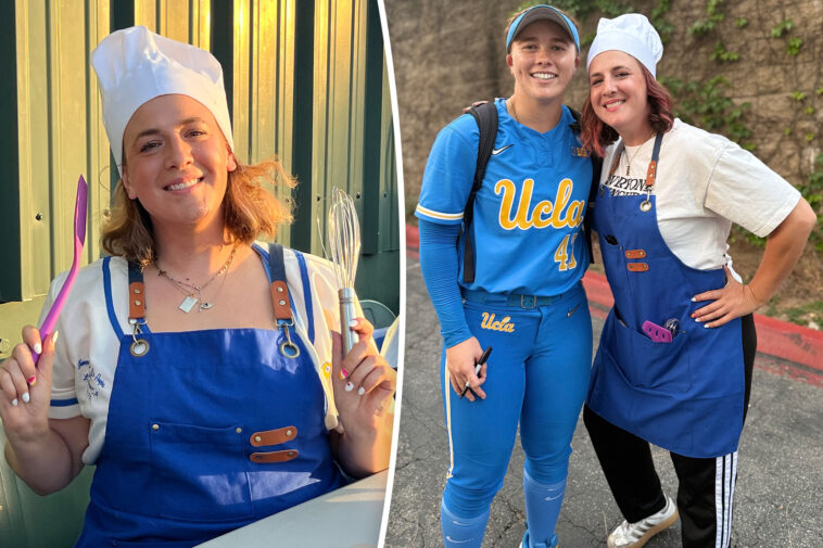 ucla-slugger-megan-grant’s-super-fan-gets-cooking-with-creative-outfit