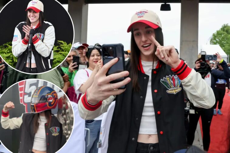 caitlin-clark-rocks-custom-helmet,-get-raucous-ovation-as-indy-500-grand-marshal