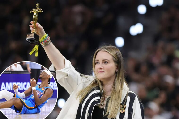 spurs-fan-hilariously-mocks-thunder’s-shai-gilgeous-alexander-with-‘best-flopper’-trophy-at-game-4