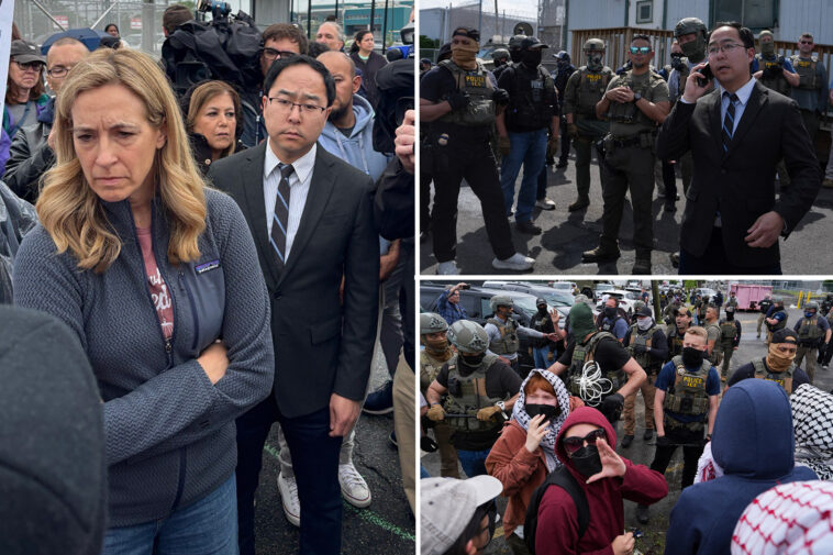 nj-gov.-mikie-sherrill-slammed-for-memorial-day-‘stunt’-at-newark-ice-facility-as-tense-protests-rage