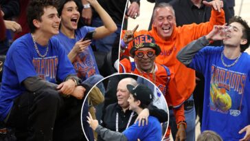 timothee-chalamet’s-epic-knicks-celebration-includes-includes-leon-rose-embrace:-‘motherf–king-finals’