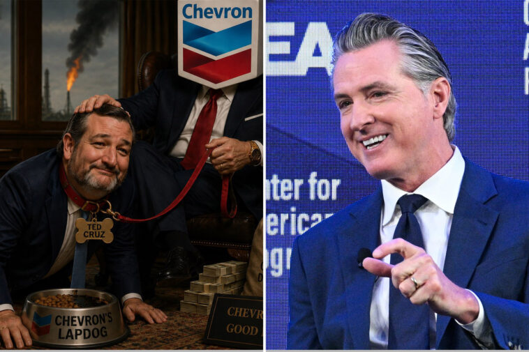 gavin-newsom-posts-kinky-photo-of-‘good-boy’-ted-cruz-amid-chevron-social-media-spat