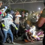 watch:-police-absent-from-delaney-hall-chaos-as-agitators-block-ice-vehicles-and-agents-use-pepper-spray