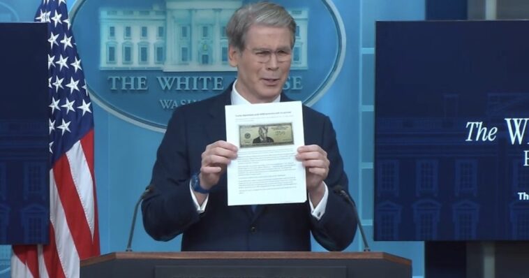 watch:-treasury-secretary-scott-bessent-holds-up-“terribly-written,-terribly-edited”-wapo-article-and-nukes-cnn’s-kaitlan-collins-over-trump-$250-bill