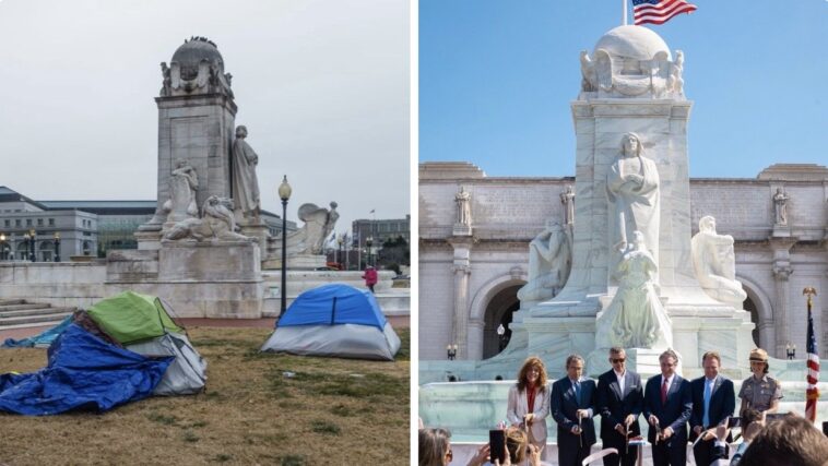 new:-columbus-circle-at-dc’s-union-station-completely-restored-and-fountain-reopened-–-sec.-duffy-announces-$465-million-grant-to-rejuvenate-union-station