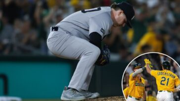 ryan-weathers,-yankees-sunk-by-home-runs-in-loss-to-a’s-as-winning-streak-ends