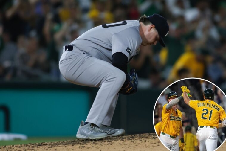 ryan-weathers,-yankees-sunk-by-home-runs-in-loss-to-a’s-as-winning-streak-ends