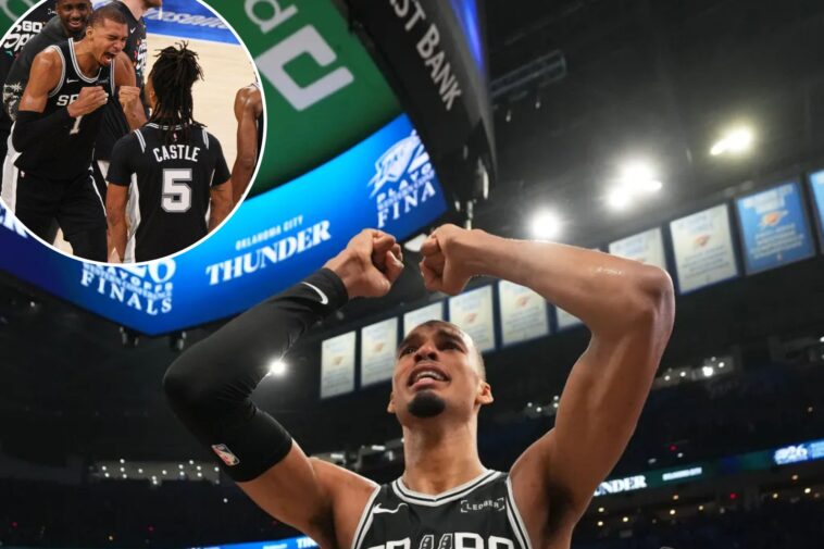 victor-wembanyama-lets-emotions-flow-during-spurs’-celebration-after-reaching-his-first-nba-finals