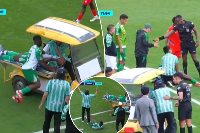 ecuadorian-soccer-player-collides-with-medical-cart-carrying-injured-teammate-in-bizarre-scene