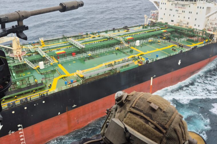 macron-says-french-navy,-backed-by-the-uk,-intercepted-a-sanctioned-tanker-from-russia