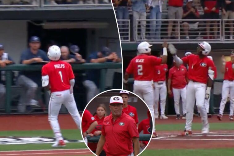 georgia-star-tre-phelps-ejected-for-over-the-top-homer-celebration-in-wild-athens-regional-scene