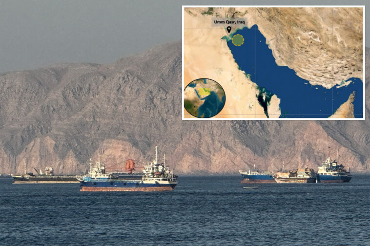 cargo-ship-struck-by-‘unknown-projectile’-along-iran,-kuwait-border-in-the-persian-gulf