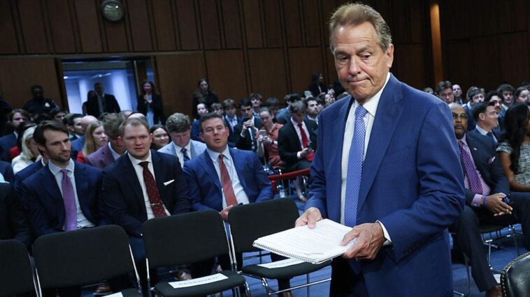 nick-saban-urges-senate-to-pass-legislation-to-fix-college-sports,-but-coaching-contracts-glossed-over