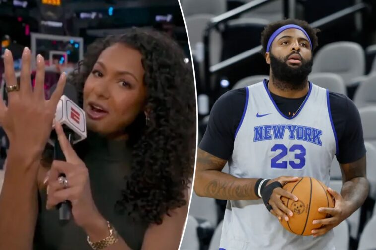 malika-andrews-loses-audio-during-mitchell-robinson-update-at-nba-finals