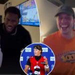 jaxson-dart,-giants-teammates-celebrate-huge-knicks-moment-in-suite-with-pete-davidson