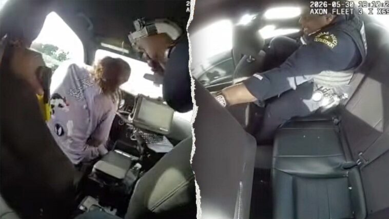 handcuffed-suspect-allegedly-slips-restraints,-steals-dallas-police-cruiser-with-officer-trapped-in-back-seat