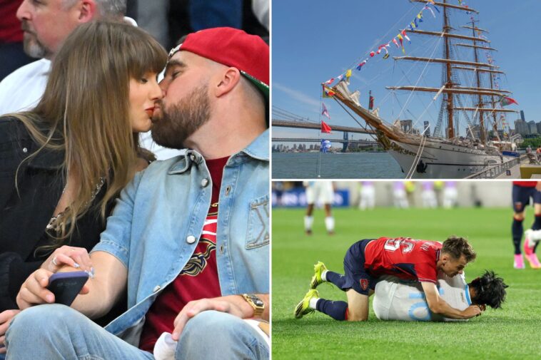 taylor-swift,-travis-kelce-wedding-at-msg-makes-for-red-hot-summer-in-nyc-on-top-of-america250,-world-cup