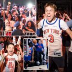 knicks-fans-go-bonkers-in-nyc-after-game-2-finals-win,-celebrate-in-streets-outside-msg:-‘go-new-york!’