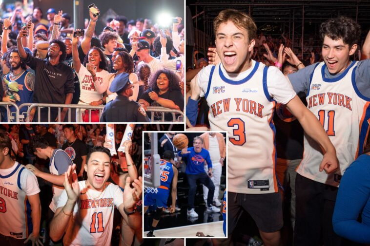 knicks-fans-go-bonkers-in-nyc-after-game-2-finals-win,-celebrate-in-streets-outside-msg:-‘go-new-york!’