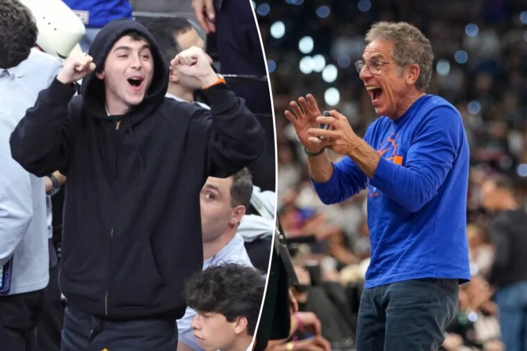 timothee-chalamet,-ben-stiller-have-joyous-embrace-as-knicks-survive-game-2