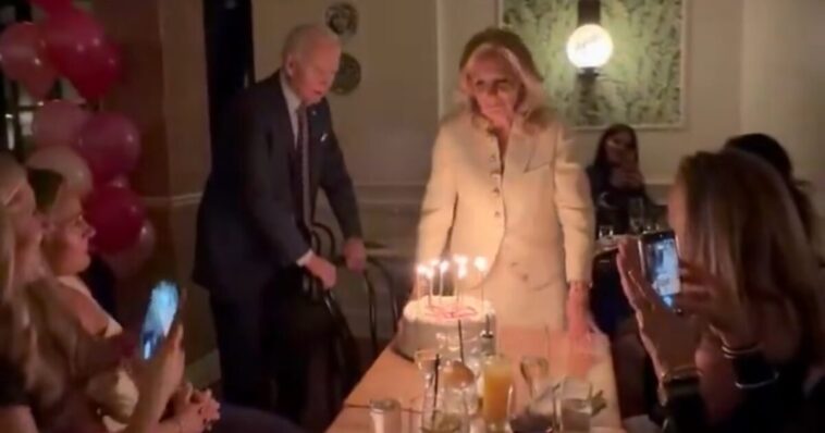 joe-biden-looks-clueless-at-dr.-jill’s-75th-birthday-celebration-in-new-york-city-(video)