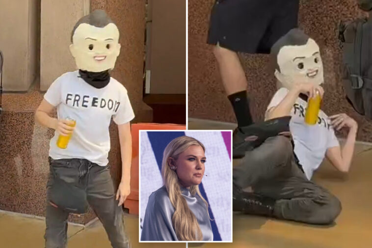 sicko-dresses-up-as-charlie-kirk,-re-enacts-his-assassination-at-event-hosted-by-his-widow