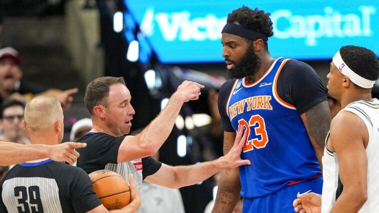 nba-rescinds-mitchell-robinson’s-technical-foul-from-game-2-of-finals-after-reviewing-shoving-match