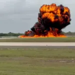 watch:-private-jet-bursts-into-flames-during-emergency-landing