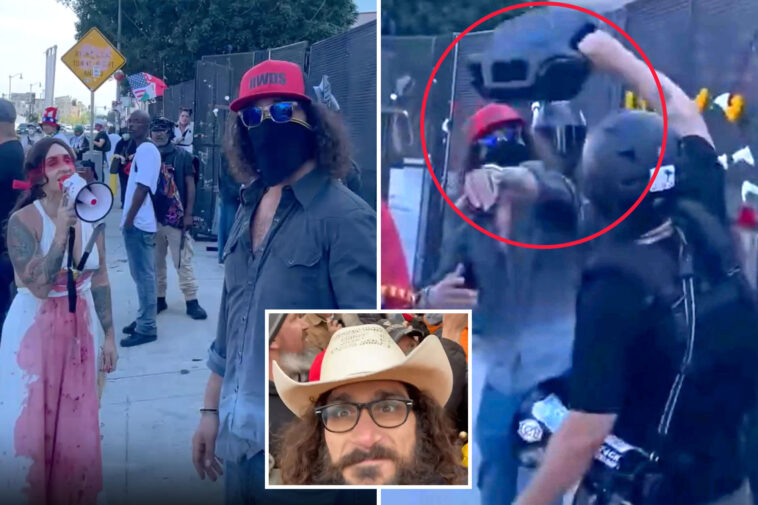 far-left-anti-ice-activists-pour-‘gasoline’-on-trump-superfan-outside-la-detention-center