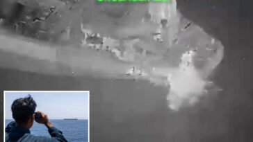 us-f/a-18-fighter-jet-disables-tanker-that-tried-to-break-through-navy-blockade-at-strait-of-hormuz