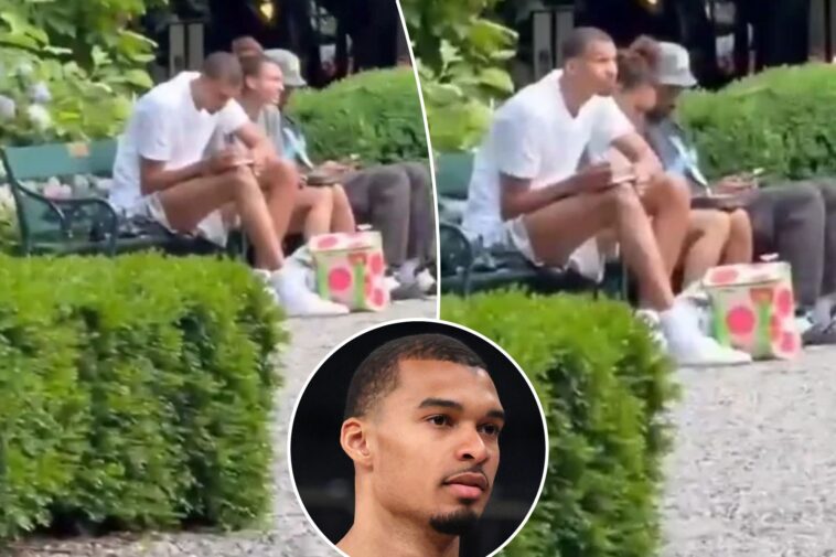 spurs’-victor-wembanyama-spotted-‘drawing-a-statue’-in-gramercy-park-ahead-of-nba-finals-game-3