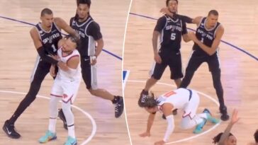 victor-wembanyama-shoves-jalen-brunson’s-face-— then-laughs-at-him-—-in-heated-nba-finals-moment