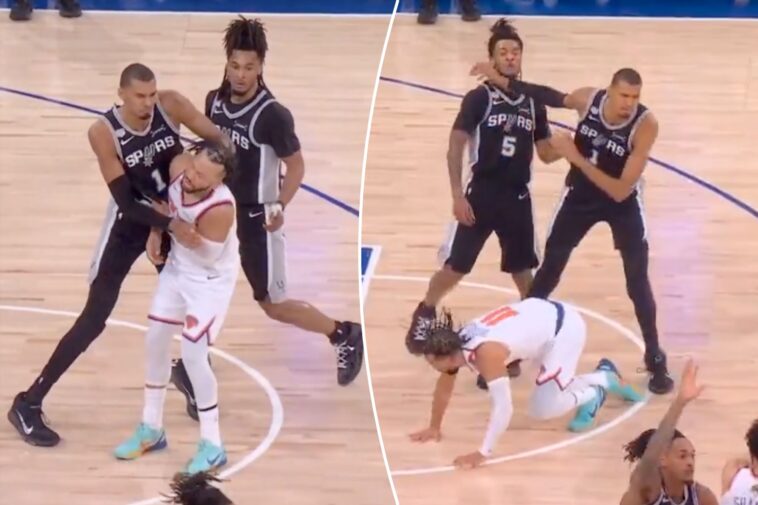 victor-wembanyama-shoves-jalen-brunson’s-face-— then-laughs-at-him-—-in-heated-nba-finals-moment