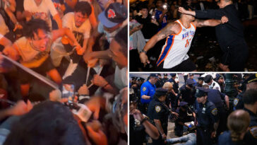 rabid-ny-knicks-fans-tear-victor-wemby-jersey-into-rags-—-nearly-two-dozen-arrested-in-rowdy-watch-party-clash