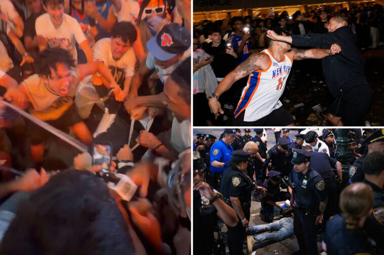 rabid-ny-knicks-fans-tear-victor-wemby-jersey-into-rags-—-nearly-two-dozen-arrested-in-rowdy-watch-party-clash