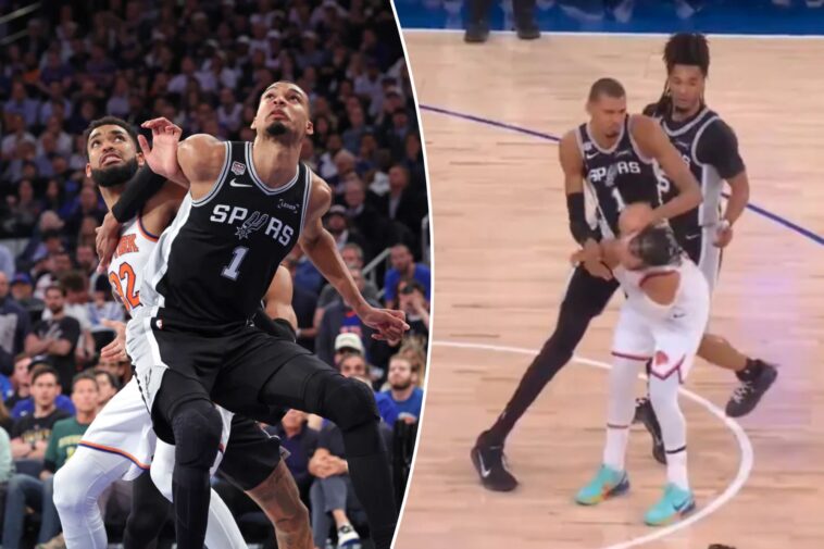 nba-does-not-upgrade-victor-wembanyama’s-shove-of-jalen-brunson-to-flagrant-foul