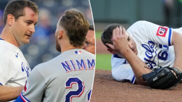 brandon-nimmo-drills-line-drive-off-ex-mets-teammate-seth-lugo’s-head-in-scary-scene