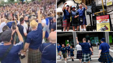 scottish-soccer-fans-in-boston-for-world-cup-are-charming-the-city-with-cheerful-pub-vibes,-kilts-and-bagpipes