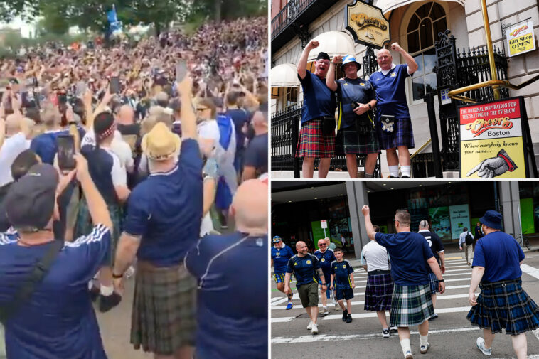 scottish-soccer-fans-in-boston-for-world-cup-are-charming-the-city-with-cheerful-pub-vibes,-kilts-and-bagpipes