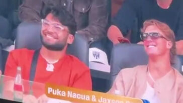 la-rams-star-puka-nacua-sips-coca-cola-with-jaxson-dart-at-team-usa-world-cup-match-after-rehab-stint