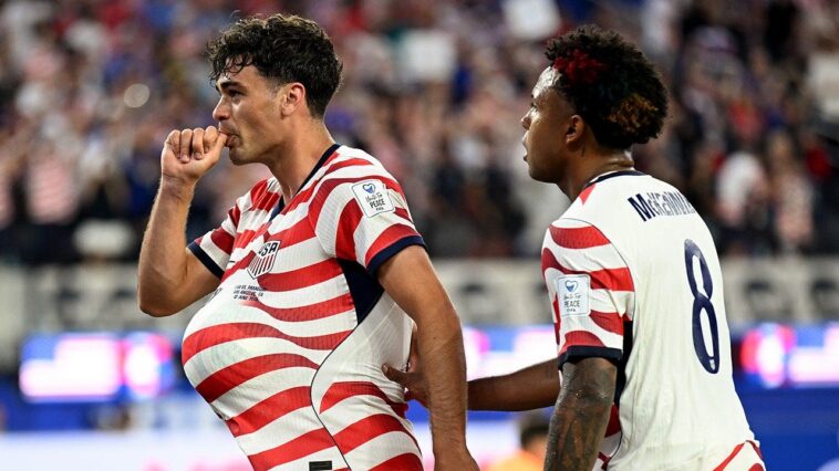 us-soccer-star-gio-reyna-reveals-wife-is-pregnant-after-stunning-trivela-goal-caps-usa’s-4-1-world-cup-win