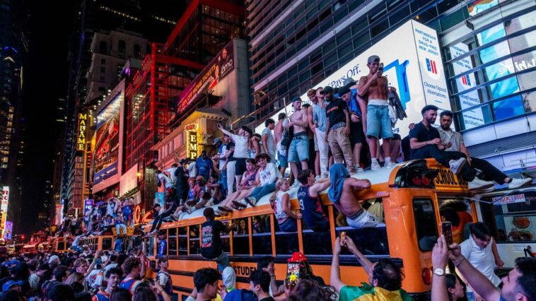 chaos-unfolds-in-new-york-city-after-knicks-win-first-nba-championship-in-decades