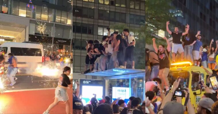 knicks-win-the-title-and-nyc-burns:-rioters-attack-nypd-horses-and-vehicles-in-times-square-mayhem-(videos)