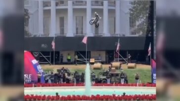greatest-president-ever!-motorcyclists-perform-stunts-flying-in-the-air-outside-of-white-house-before-ufc-freedom-250-fights-tonight