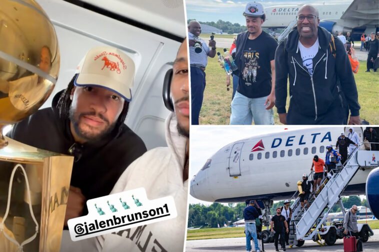 air-traffic-controllers-fanboy-over-knicks’-finals-win-as-champions-enjoy-scenic-flight-home:-‘plane’s-rocking’