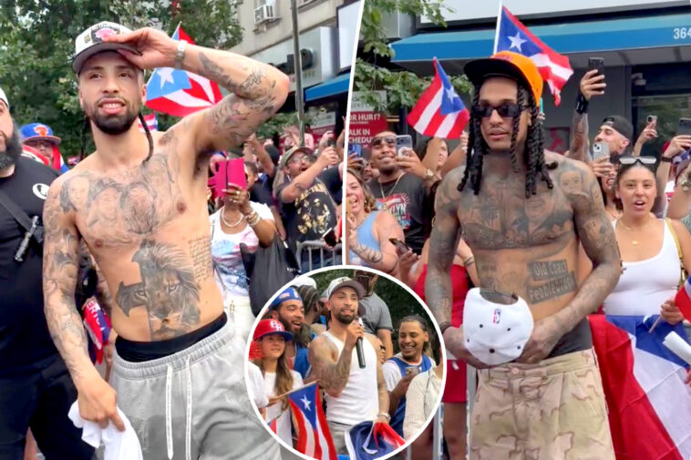 knicks-jose-alvarado,-jordan-clarkson-keep-championship-party-going-at-nyc’s-knickerbocker-puerto-rican-parade