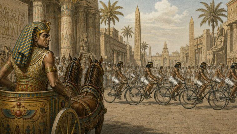 scholars-discover-lost-plague-of-cyclists-blocking-pharaoh’s-morning-commute