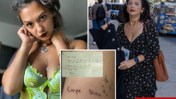 gloating-luigi-mangione-‘reporter’-who-has-onlyfans-page-got-ghoulish-tattoo-of-accused-killer’s-autograph